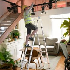 MXM 2u1 teleskopske dvoručne ljestve / sa zglobom - 5 m, aluminijske