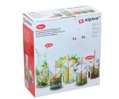 Alpina set staklenih čaša s bocom, 420 ml + 1 l, 5 komada