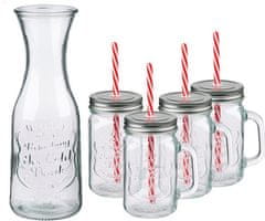 Alpina set staklenih čaša s bocom, 420 ml + 1 l, 5 komada
