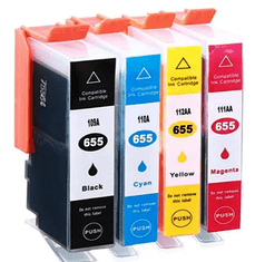 TiskajPoceni Hp 655 XL (CZ109AE, CZ110AE, CZ111AE, CZ112AE) Deskjet Ink Advantage 3525, 4615, 4625, 5525, 6525 zamjenske tinte (4) - crna, cijan, magenta, žuta XL
