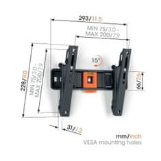 Vogels Zidni nosač za ekrane od 19"-43", nagib do 15°, do 15kg