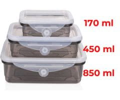 Alpina set posuda za čuvanje hrane, plastične, 3 posude