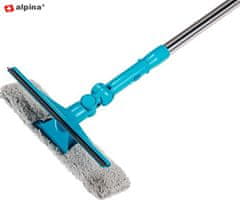 Alpina 2 u 1 metla i gumena špatula za čišćenje prozora, plavo-siva