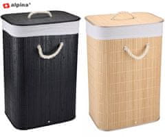 Alpina Košara za rublje od bambusa, crna, smeđa