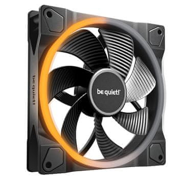 Be quiet! BE QUIET! LIGHT WINGS (BL134) 140 mm crni ventilator s 4-pinskim PWM-om i ARGB-om, obrnut