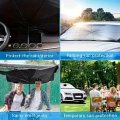 JOIRIDE® Sklopivi kišobran za auto 130x80 cm – zaštita od sunca za vjetrobransko staklo bez zagrijavanja | SHADESHELLA