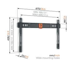 Vogels Zidni nosač za ekrane od 40"-100", fiksni, do 75kg
