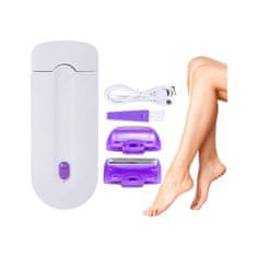 Netscroll Ženski brijač s LED lampicom, za suho i mokro brijanje, za sve dijelove tijela, USB punjenje, kompaktan i tih, SmoothTouch