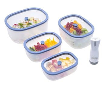 Status Fresco set vakuumskih posuda, 5 dijelova, plavo-lila (0,5 L, 0,9 L, 1,4 L, 2,3 L, BVP50)