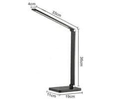 Platinet PDL888 LED stolna lampa, 20 W, crna (LED-PL-PDL888B)