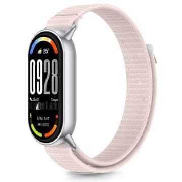 Tech-protect Nylon Stripe remen za Xiaomi Smart Band 8 / 9 / 10, pink/grey