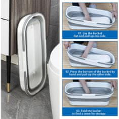 Netscroll Set za čišćenje podova s vedrom, 360° rotacijska metla, zloživo vedro, perive krpe, mop set s dozatorom sredstva, MopBundle