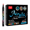 Netscroll Akrilni flomasteri za crtanje i slikanje, 24 komada- set akrilnih markera, vodootporni, bez mirisa, za papir, drvo, kamen, keramiku i staklo, AcrylicMarkers