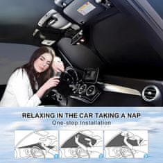 Netscroll Zloživi zaštitni sjenilo za vjetrobransko staklo, reflektirajuća srebrna tkanina, smanjuje temperaturu, za većinu automobila, SunVisor