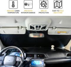 Netscroll Zloživi zaštitni sjenilo za vjetrobransko staklo, reflektirajuća srebrna tkanina, smanjuje temperaturu, za većinu automobila, SunVisor