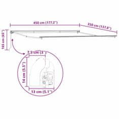 Vidaxl Nadstrešnica Zelena i bijela 450 x 350 x 165 cm Poliester