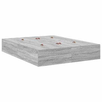 Vidaxl Krevet s ladicama Siva Sonoma 140 cm Konstruirano drvo
