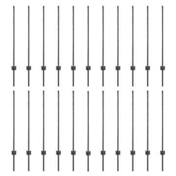 Vidaxl Stup za ogradu 22 szt. Siva 140 cm Čelik