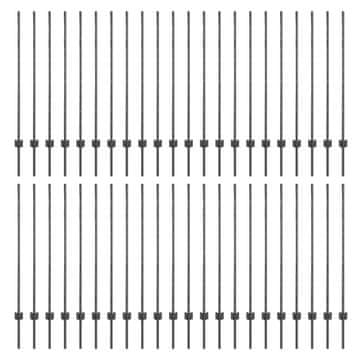 Vidaxl Stup za ogradu 44 szt. Siva 160 cm Čelik