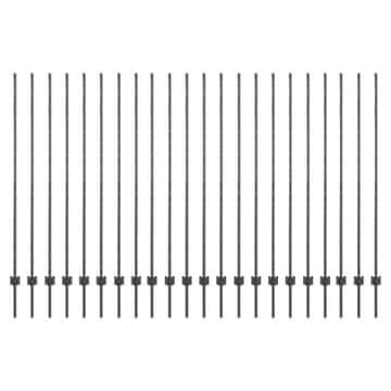 Vidaxl Stup za ogradu 22 szt. Siva 200 cm Čelik