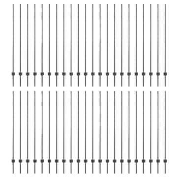 Vidaxl Stup za ogradu 44 szt. Siva 200 cm Čelik