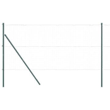 Vidaxl Stup za ogradu 7 szt. Zelena Čelik