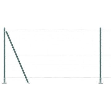 Vidaxl Stup za ogradu 7 szt. Zelena Čelik