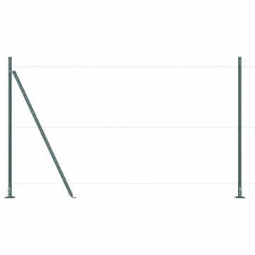 Vidaxl Stup za ogradu 7 szt. Zelena Čelik