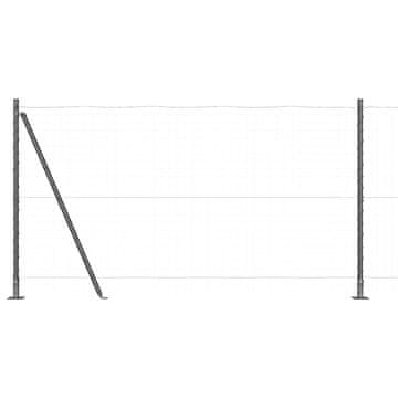 Vidaxl Stup za ogradu 7 szt. Siva Čelik