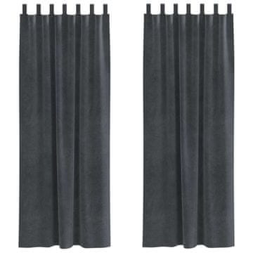 Vidaxl Zavjese za zamračivanje 2 pcs Svijetlo siva 140 x 225 cm Baršun