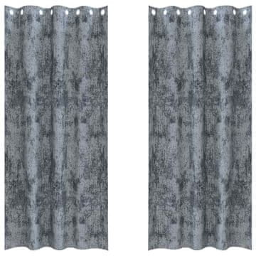 Vidaxl Baršunaste zavjese 2 pcs Srebrno Siva 225 x 140 cm Baršun