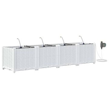 Vidaxl Vrtna saksija 4 pcs Bijeli Plastika