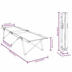 Vidaxl Sklopivi kamperski krevet Zelena 194 x 62,5 x 42,5 cm