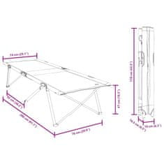 Vidaxl Sklopivi kamperski krevet Zelena 206 x 76 x 74 cm