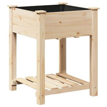 Vidaxl Vrtna saksija Bež 60,5 x 60 x 76,5 cm Čvrsto drvo jele