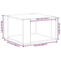 Vidaxl Kava Stol Staro drvo 51,5 x 51,5 x 30 cm Konstruirano drvo
