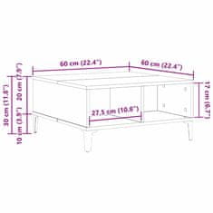 Vidaxl Kava Stol Staro drvo 60 x 60 x 30 cm