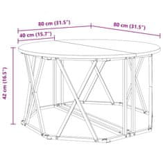 Vidaxl Kava Stol Sonoma hrast 80 x 80 x 42 cm Inženjerska drva i čelik