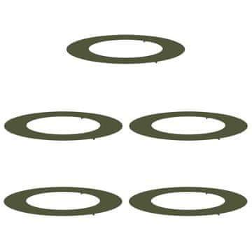 Vidaxl pogodno za ravne drvene prstenove 5 pcs Maslinovo zelena