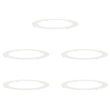 Vidaxl pogodno za ravne drvene prstenove 5 pcs Bijelo Ø90 / 120 cm Čelik