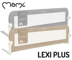 MoMi Lexi Plus ograda za dječji krevetić, zaštitna, 180°, tkanina, 148x58x30cm, bež