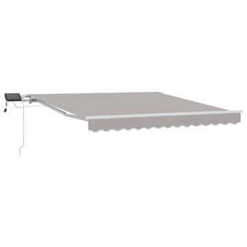 Vidaxl Skrovita tenda Svijetlo siva 350 x 250 cm Tkanina i čelik