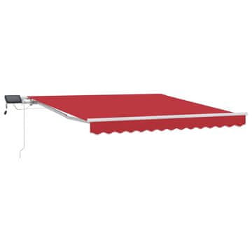 Vidaxl Skrovita tenda Crvena 300 x 250 cm Tkanina i čelik