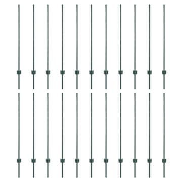 Vidaxl Stup za ogradu 22 szt. Zelena 160 cm Čelik