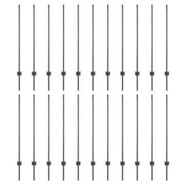Vidaxl Stup za ogradu 22 szt. Siva 160 cm Čelik