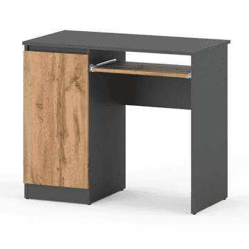 Wotan sivi hrastov računalni stol 90 cm 2 police igraći namještaj školski