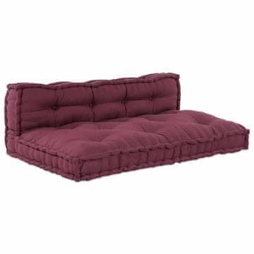 Vidaxl Jastučić za paletni kauč 2 pcs Bordo 120 x 80 x 38 cm Tkanina