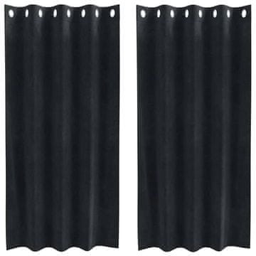 Vidaxl Zavjese za zamračivanje 2 pcs Crna 140 x 175 cm Baršun