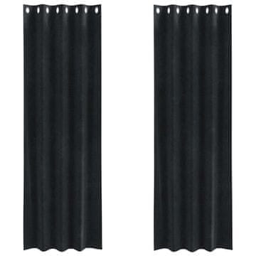 Vidaxl Zavjese za zamračivanje 2 pcs Crna 140 x 260 cm Baršun