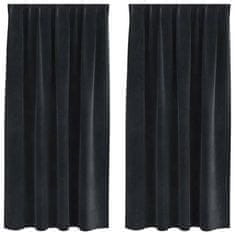 Vidaxl Zavjese za zamračivanje 2 pcs Crna 140 x 175 cm Baršun